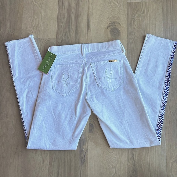 NWT!! Lilly Pulitzer South Ocean skinny crop jeans in resort white - Picture 4 of 7